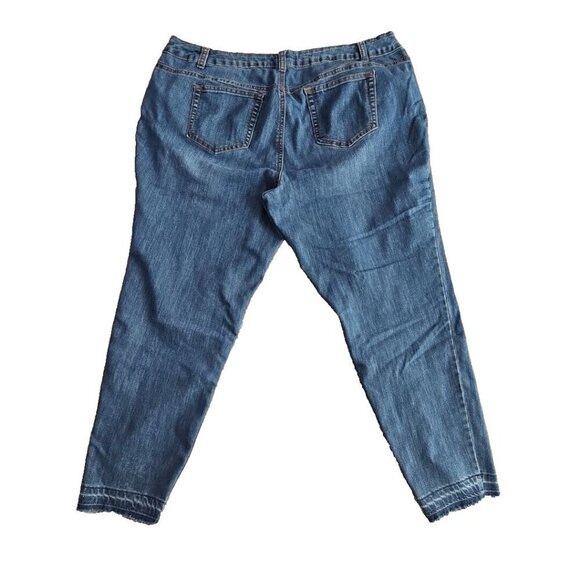 Indigo Thread Co Jeans Women's Size 20W (W40xL28) Med Wash Patches Stretch - Picture 4 of 16